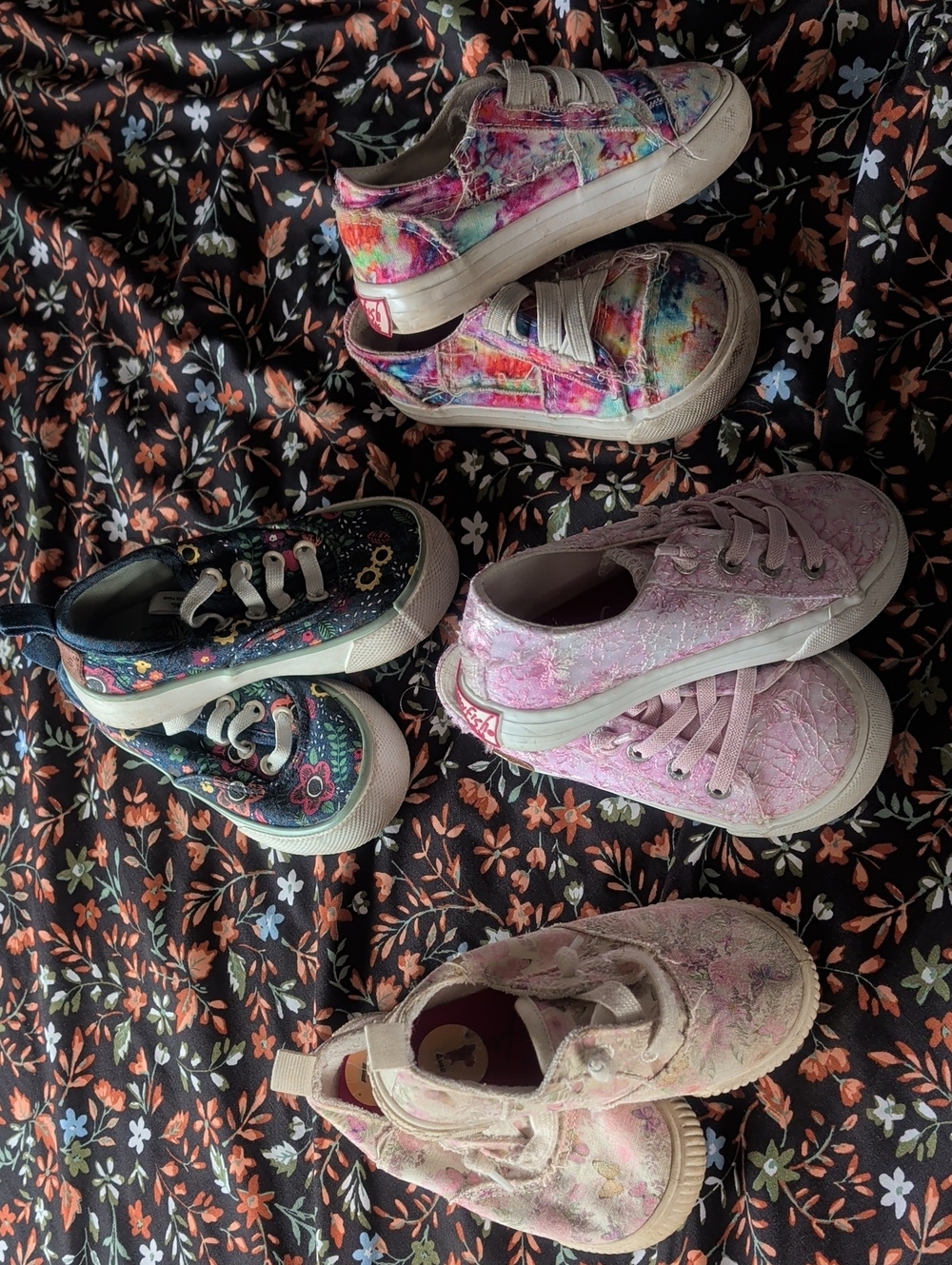 Colorful Girls Sneakers Bundle - Pink, Multi, Navy Floral